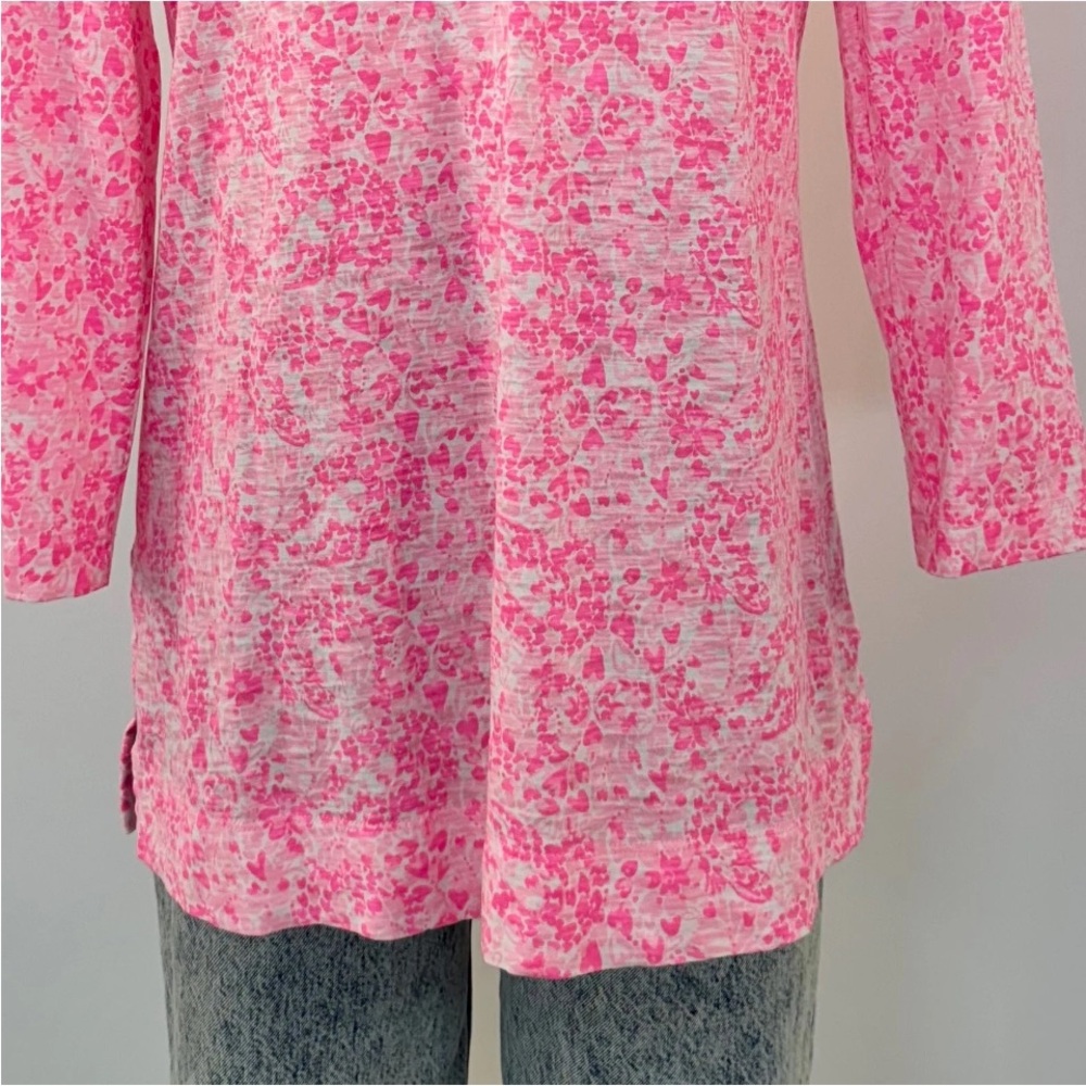 Lilly Pulitzer Kaia Knit Tunic Pink “Invest A Gator”Floral print Cotton EUC M - Picture 6 of 8